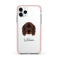 Gordon Setter Personalised Apple iPhone 11 Pro in Silver with Pink Impact Case
