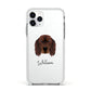 Gordon Setter Personalised Apple iPhone 11 Pro in Silver with White Impact Case