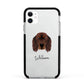 Gordon Setter Personalised Apple iPhone 11 in White with Black Impact Case