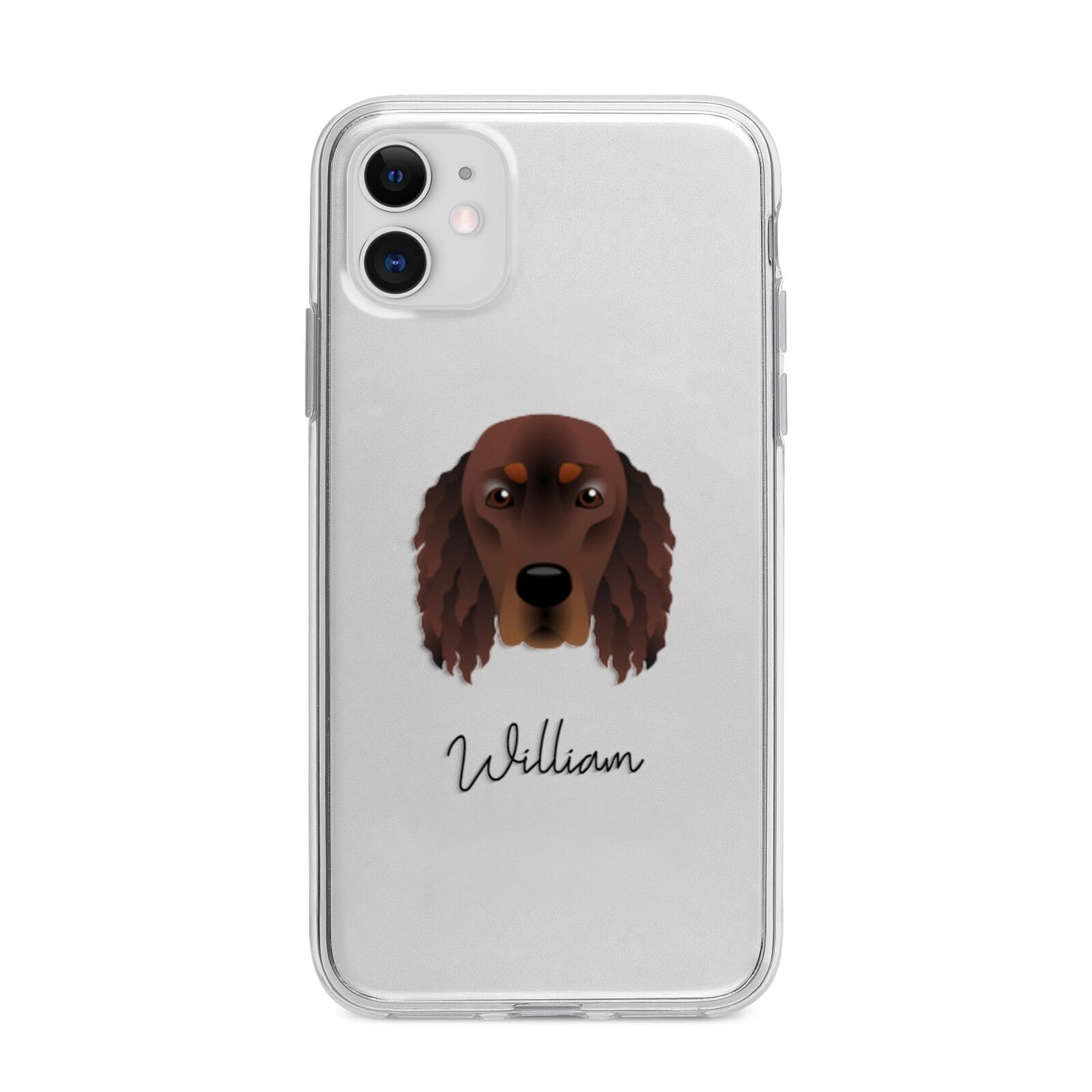 Gordon Setter Personalised Apple iPhone 11 in White with Bumper Case