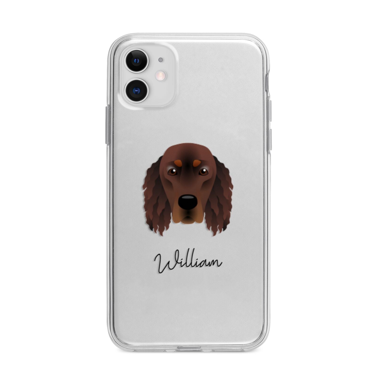 Gordon Setter Personalised Apple iPhone 11 in White with Bumper Case