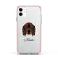 Gordon Setter Personalised Apple iPhone 11 in White with Pink Impact Case