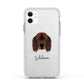Gordon Setter Personalised Apple iPhone 11 in White with White Impact Case