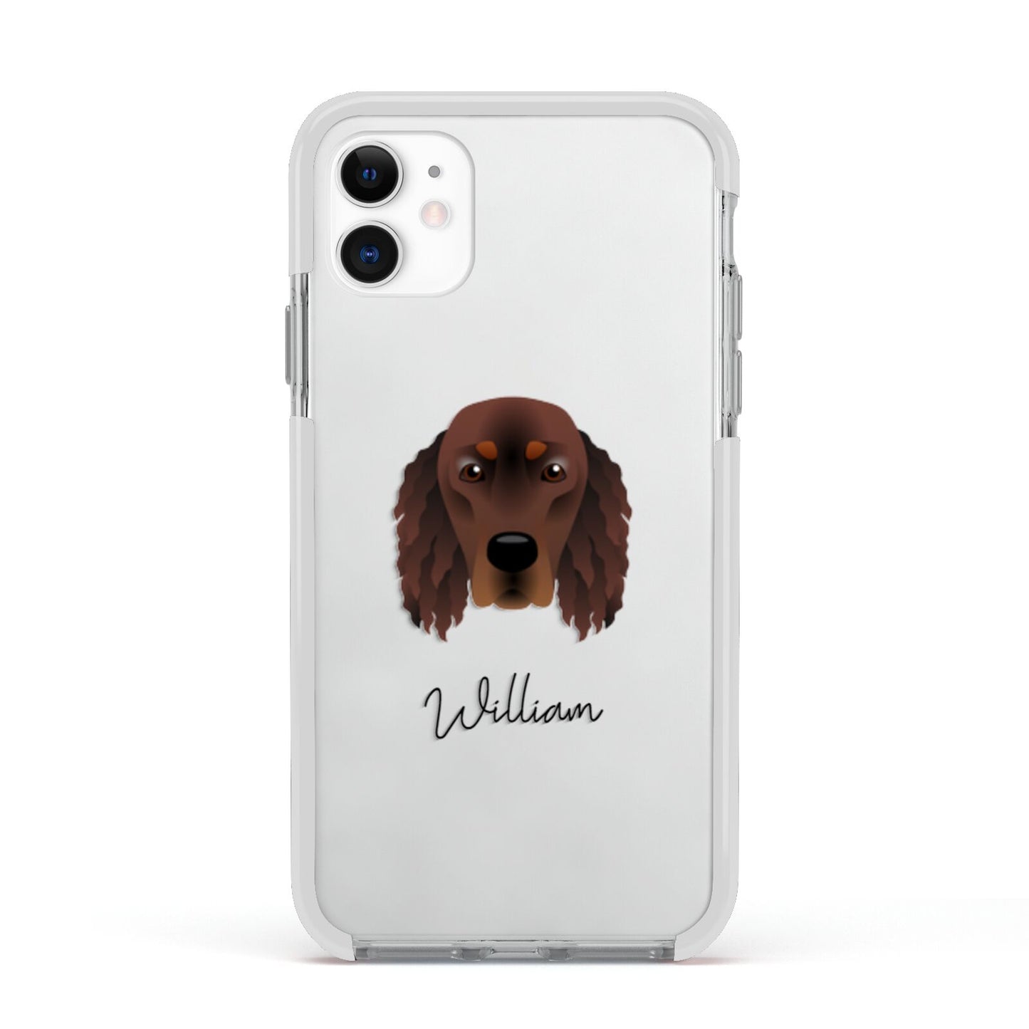 Gordon Setter Personalised Apple iPhone 11 in White with White Impact Case