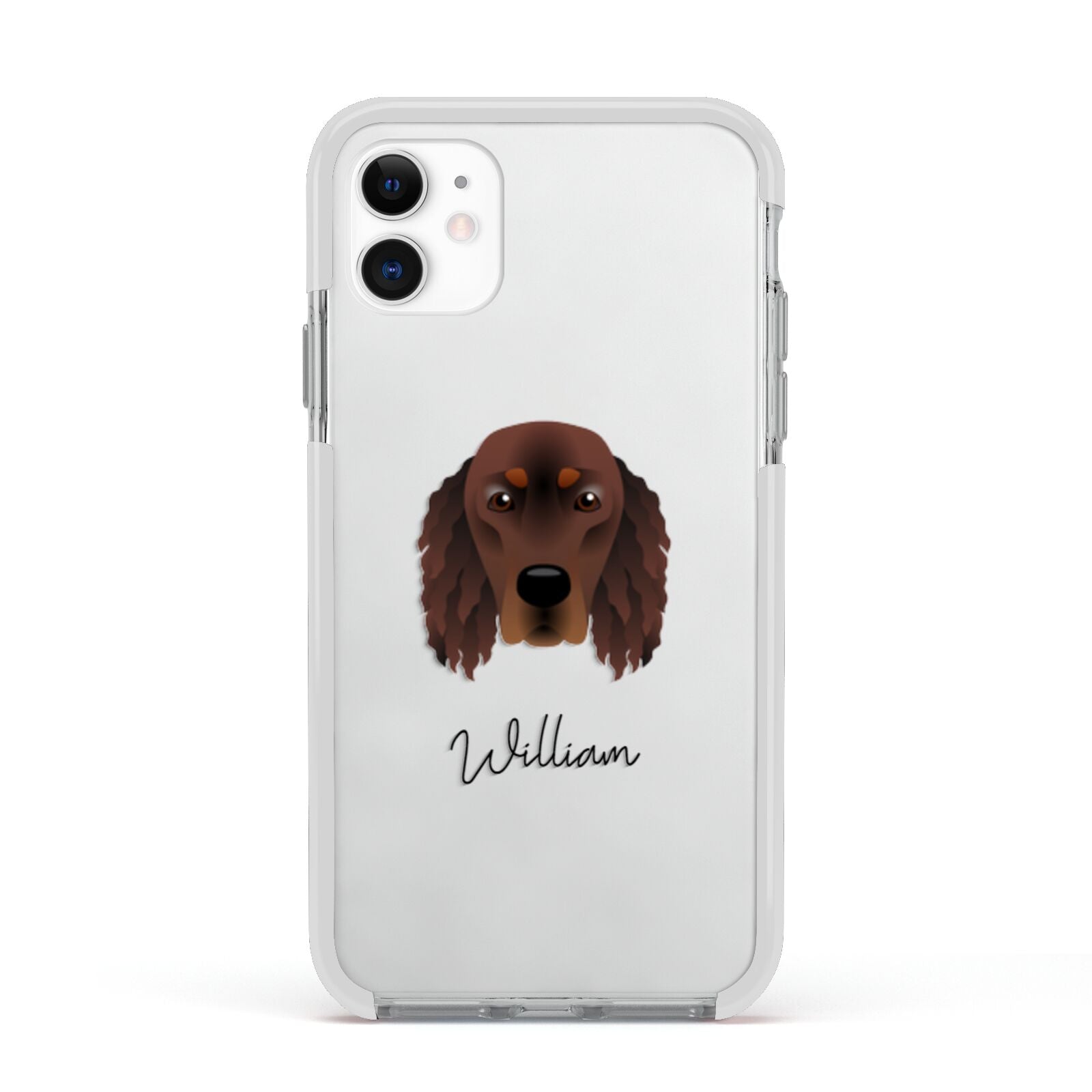 Gordon Setter Personalised Apple iPhone 11 in White with White Impact Case