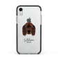 Gordon Setter Personalised Apple iPhone XR Impact Case Black Edge on Silver Phone