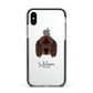 Gordon Setter Personalised Apple iPhone Xs Impact Case Black Edge on Silver Phone