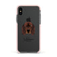 Gordon Setter Personalised Apple iPhone Xs Impact Case Pink Edge on Black Phone