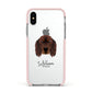 Gordon Setter Personalised Apple iPhone Xs Impact Case Pink Edge on Silver Phone