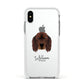 Gordon Setter Personalised Apple iPhone Xs Impact Case White Edge on Silver Phone