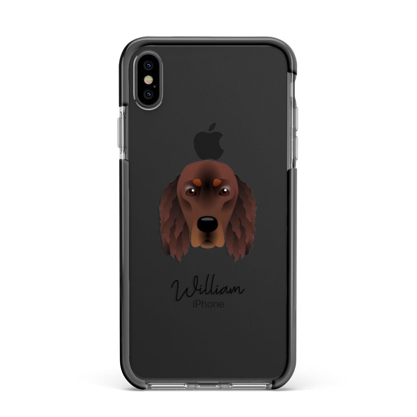 Gordon Setter Personalised Apple iPhone Xs Max Impact Case Black Edge on Black Phone