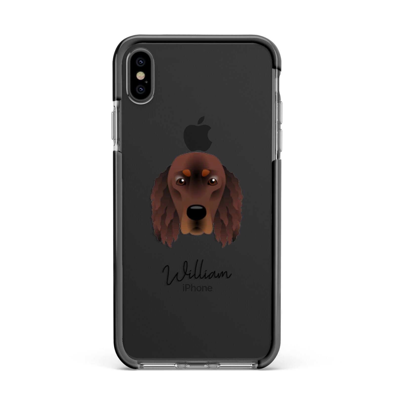 Gordon Setter Personalised Apple iPhone Xs Max Impact Case Black Edge on Black Phone