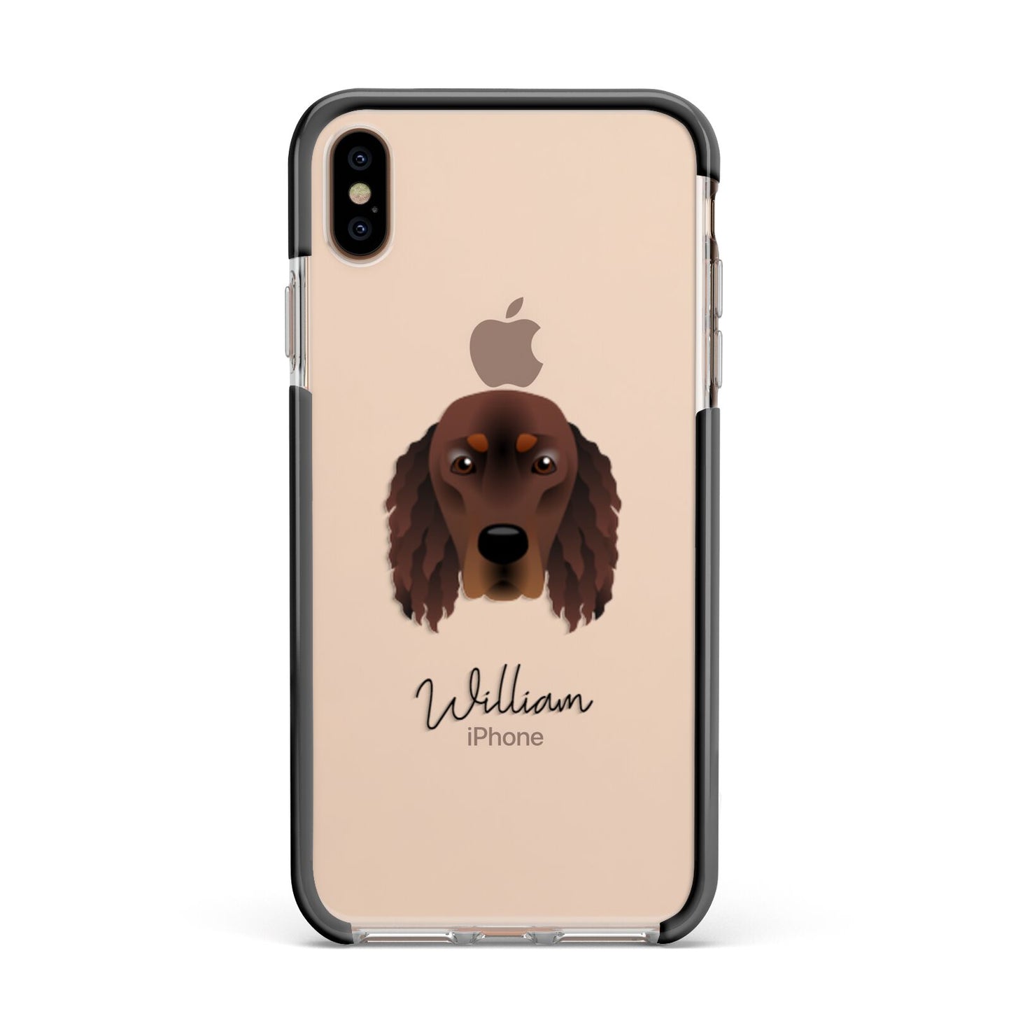 Gordon Setter Personalised Apple iPhone Xs Max Impact Case Black Edge on Gold Phone