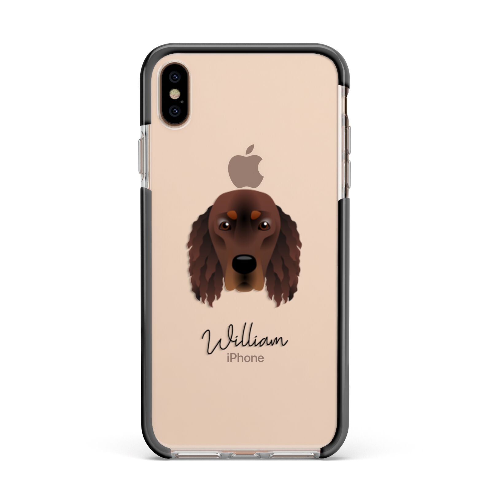 Gordon Setter Personalised Apple iPhone Xs Max Impact Case Black Edge on Gold Phone
