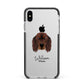 Gordon Setter Personalised Apple iPhone Xs Max Impact Case Black Edge on Silver Phone