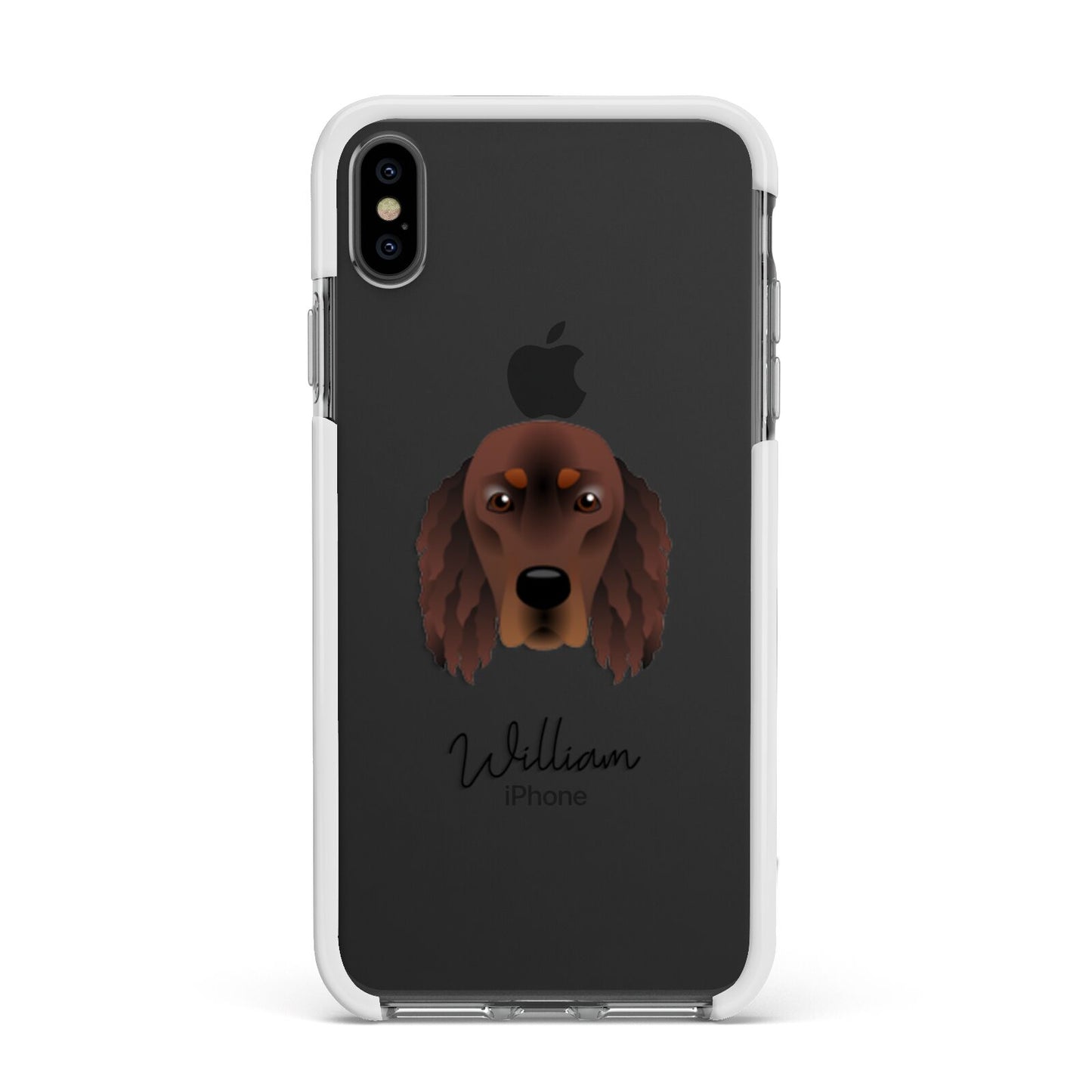 Gordon Setter Personalised Apple iPhone Xs Max Impact Case White Edge on Black Phone