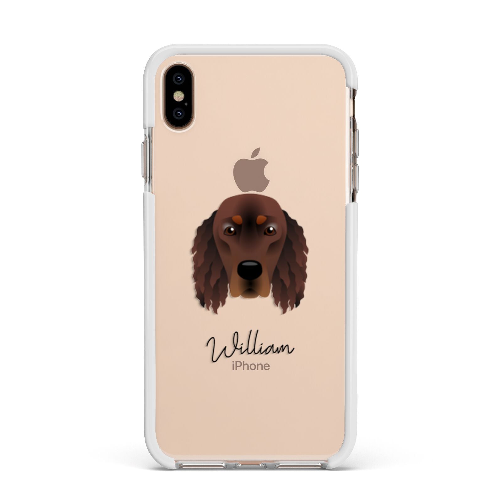 Gordon Setter Personalised Apple iPhone Xs Max Impact Case White Edge on Gold Phone