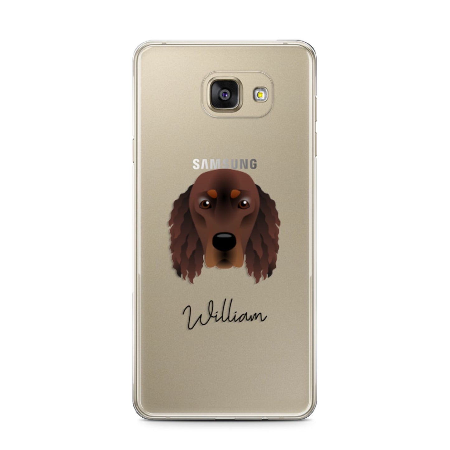 Gordon Setter Personalised Samsung Galaxy A7 2016 Case on gold phone