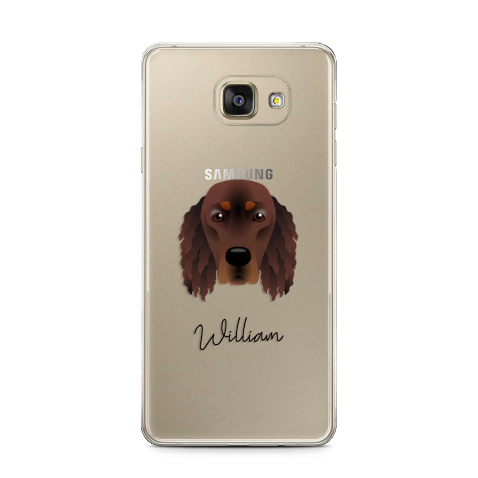 Gordon Setter Personalised Samsung Galaxy A7 2016 Case on gold phone