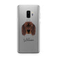 Gordon Setter Personalised Samsung Galaxy S9 Plus Case on Silver phone