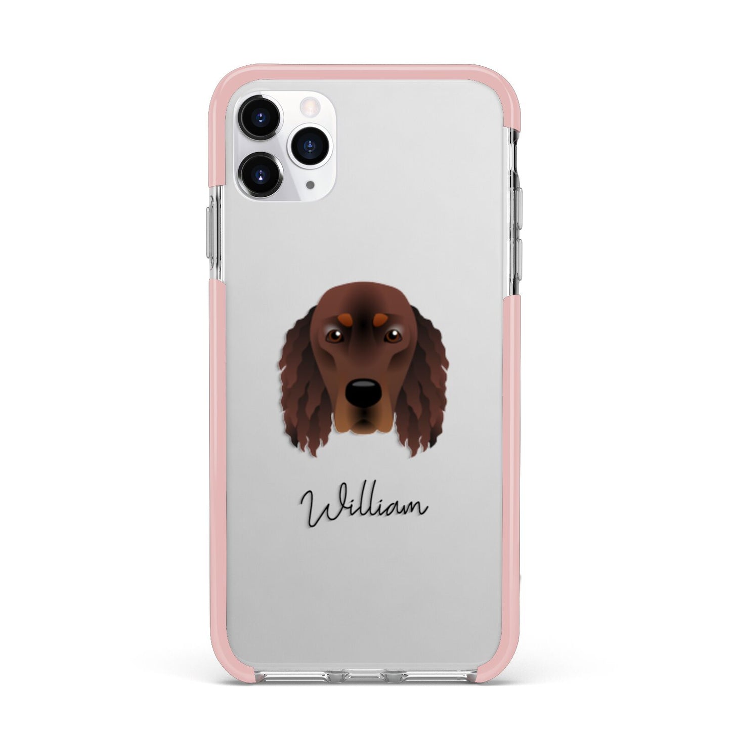 Gordon Setter Personalised iPhone 11 Pro Max Impact Pink Edge Case
