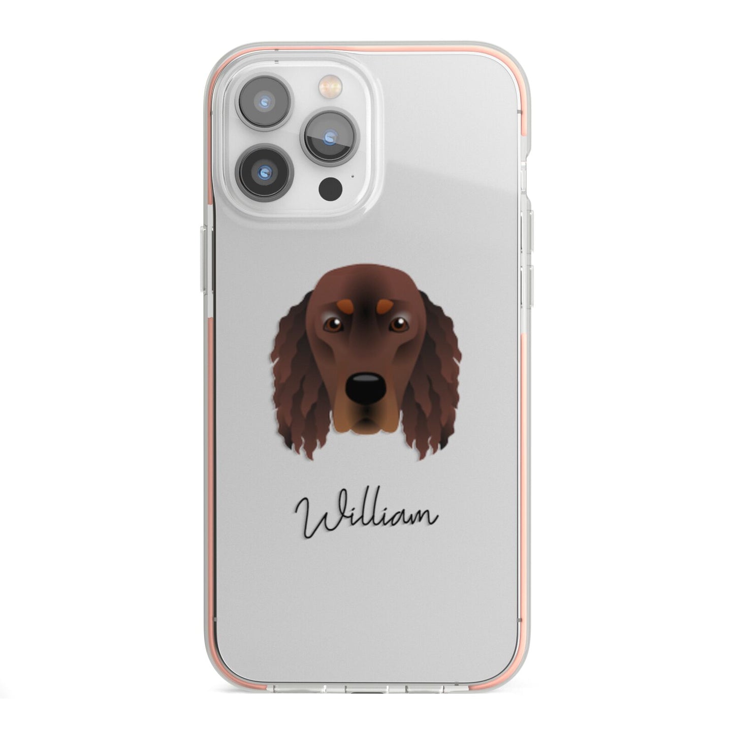 Gordon Setter Personalised iPhone 13 Pro Max TPU Impact Case with Pink Edges