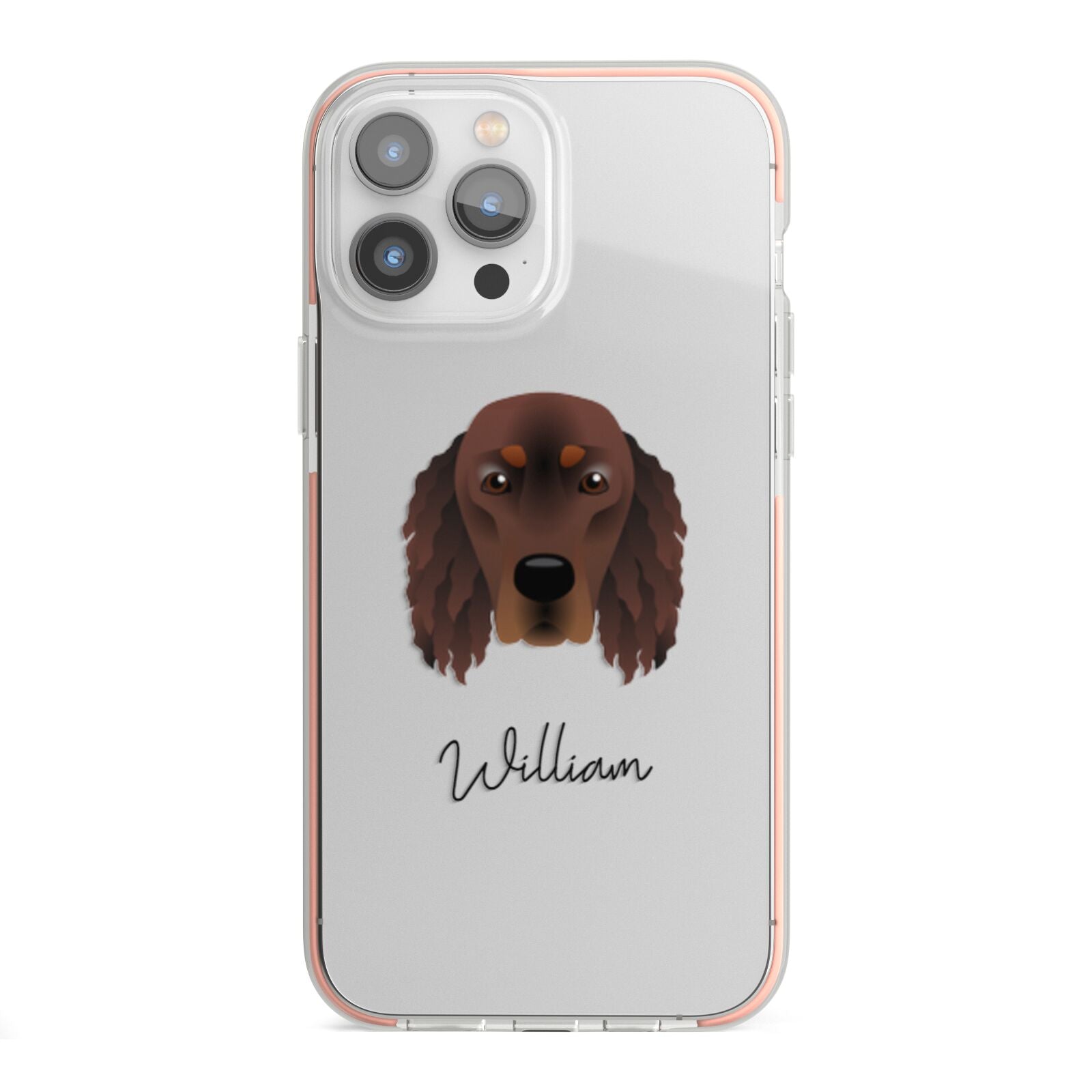 Gordon Setter Personalised iPhone 13 Pro Max TPU Impact Case with Pink Edges