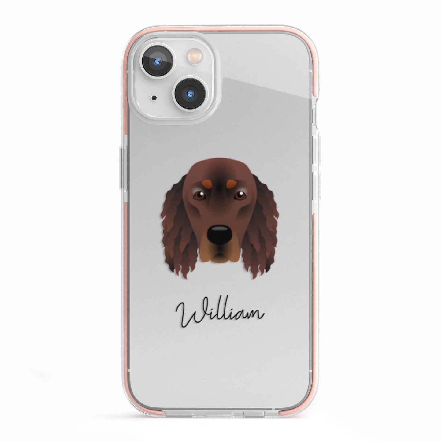 Gordon Setter Personalised iPhone 13 TPU Impact Case with Pink Edges