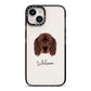 Gordon Setter Personalised iPhone 14 Black Impact Case on Silver phone