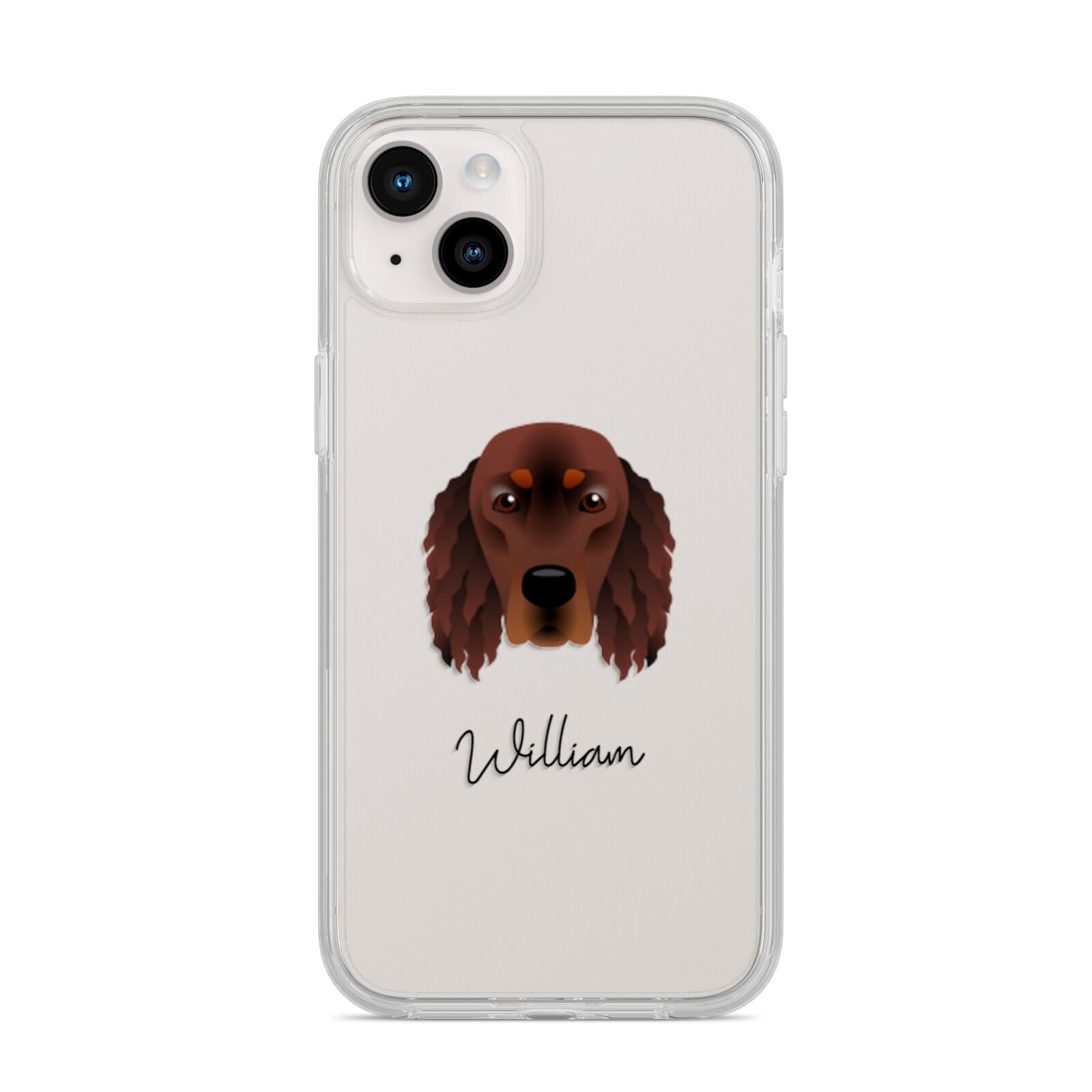 Gordon Setter Personalised iPhone 14 Plus Clear Tough Case Starlight