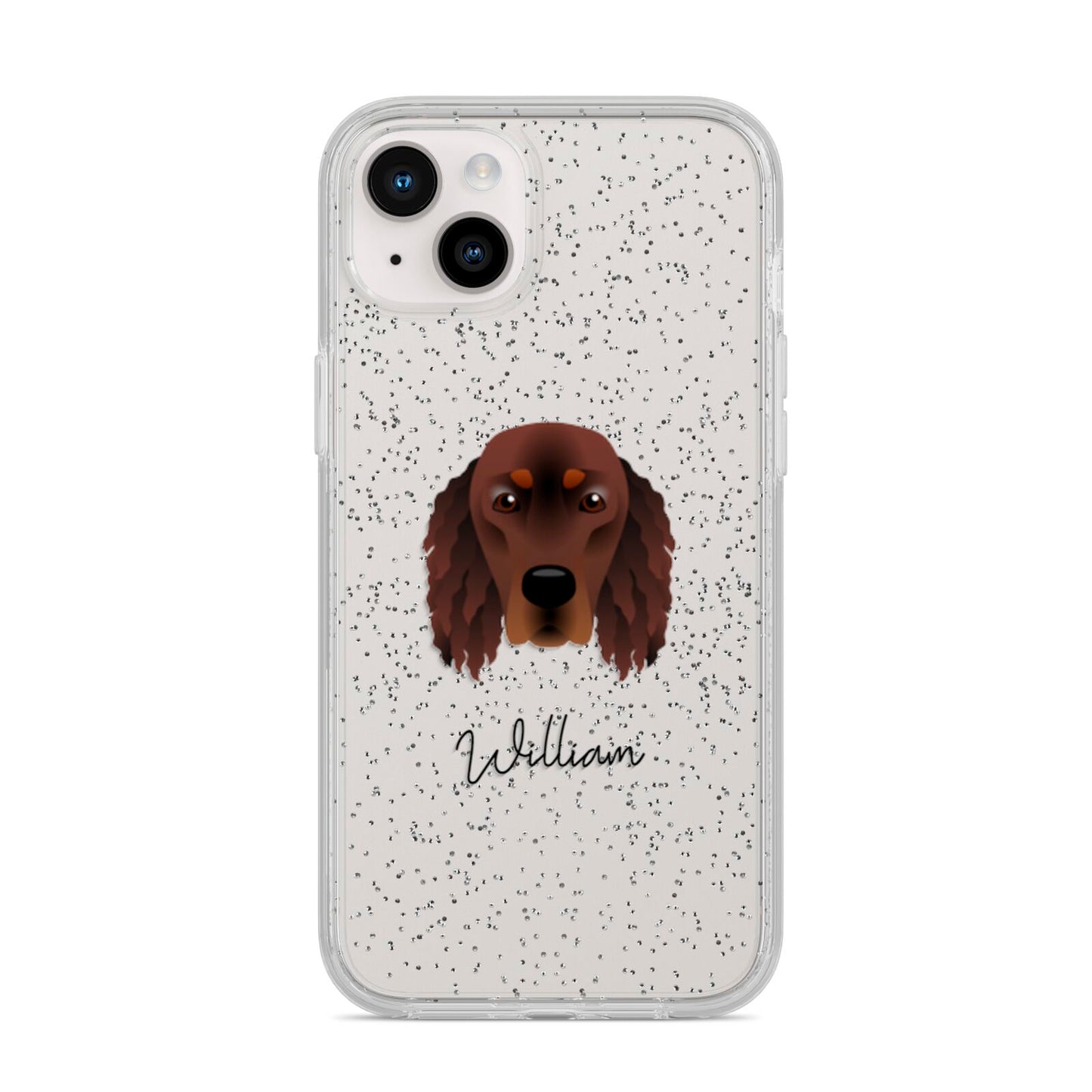Gordon Setter Personalised iPhone 14 Plus Glitter Tough Case Starlight