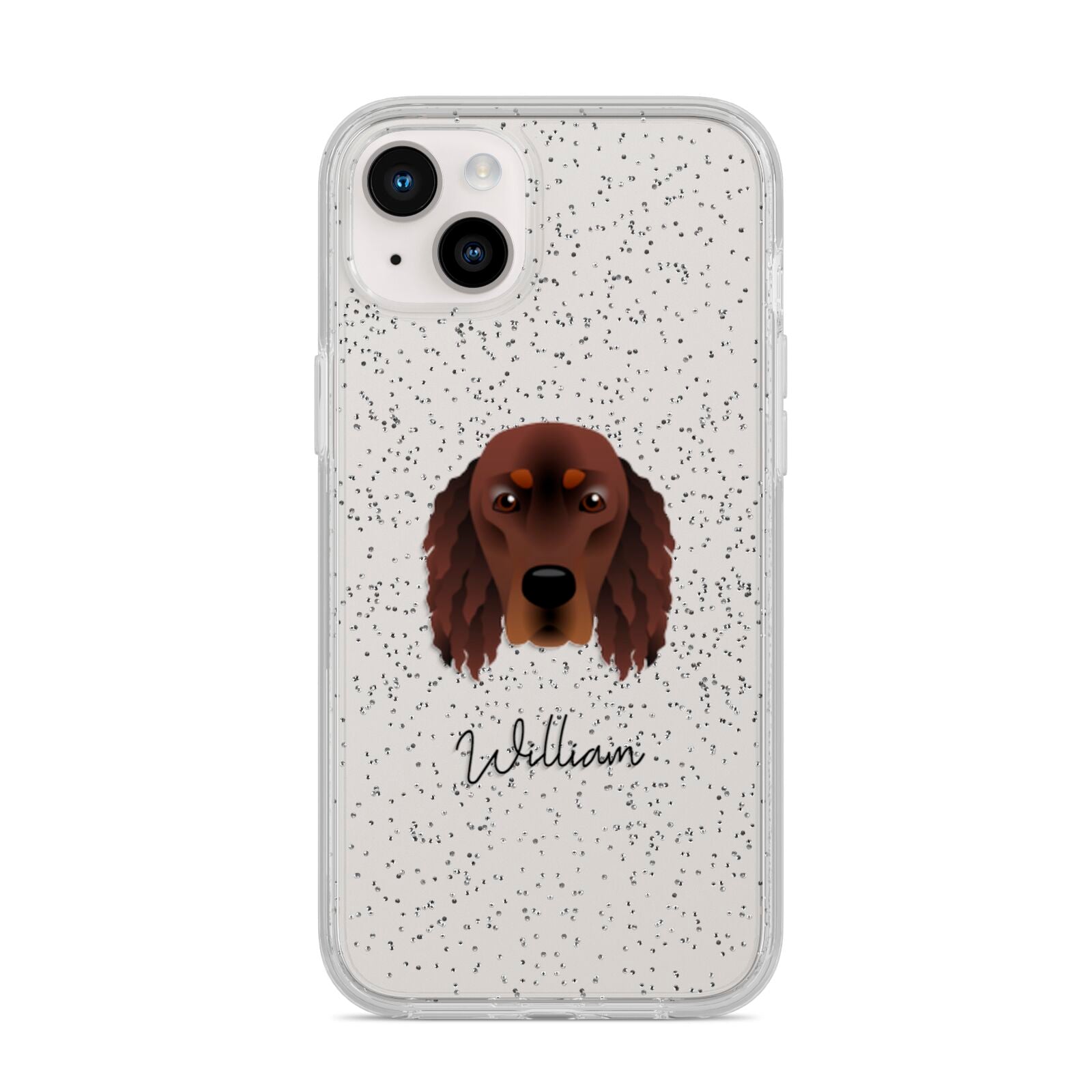 Gordon Setter Personalised iPhone 14 Plus Glitter Tough Case Starlight