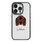 Gordon Setter Personalised iPhone 14 Pro Black Impact Case on Silver phone