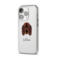 Gordon Setter Personalised iPhone 14 Pro Clear Tough Case Silver Angled Image