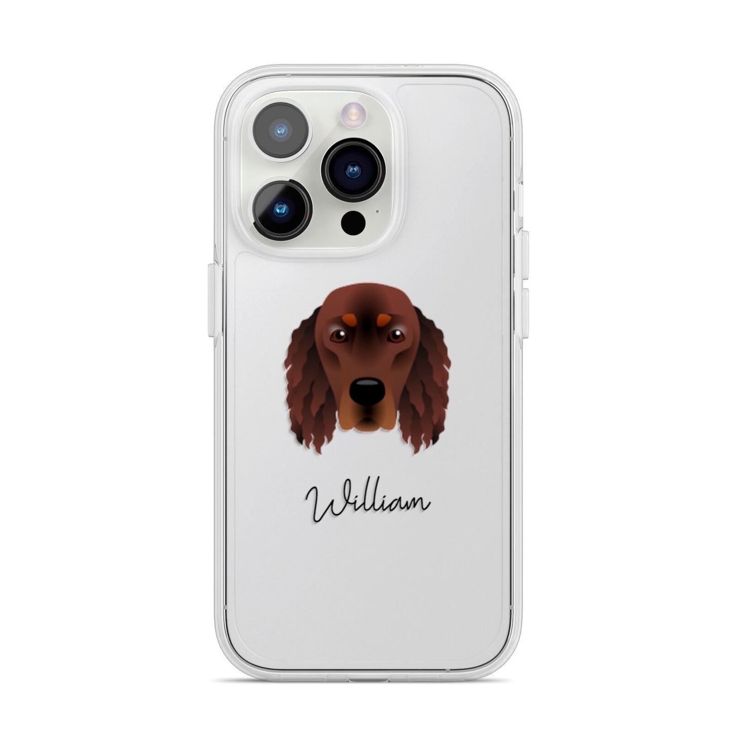 Gordon Setter Personalised iPhone 14 Pro Clear Tough Case Silver