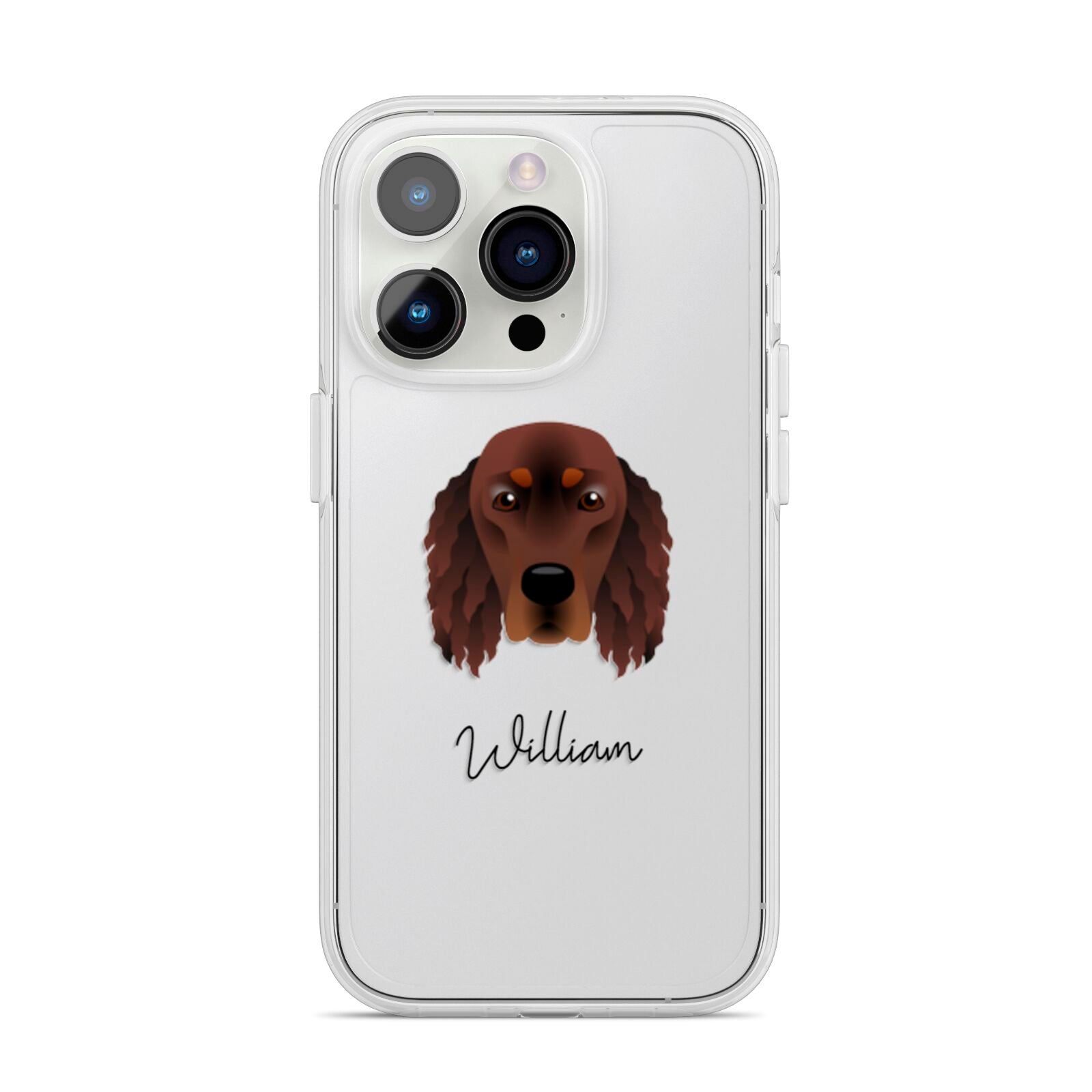 Gordon Setter Personalised iPhone 14 Pro Clear Tough Case Silver
