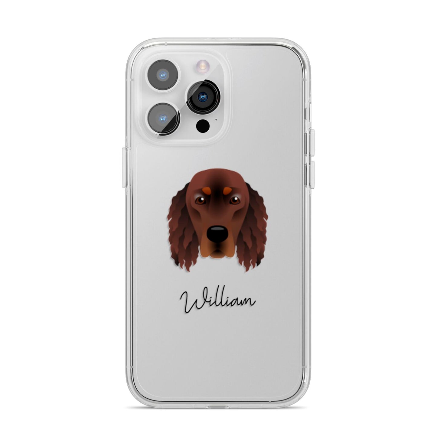 Gordon Setter Personalised iPhone 14 Pro Max Clear Tough Case Silver