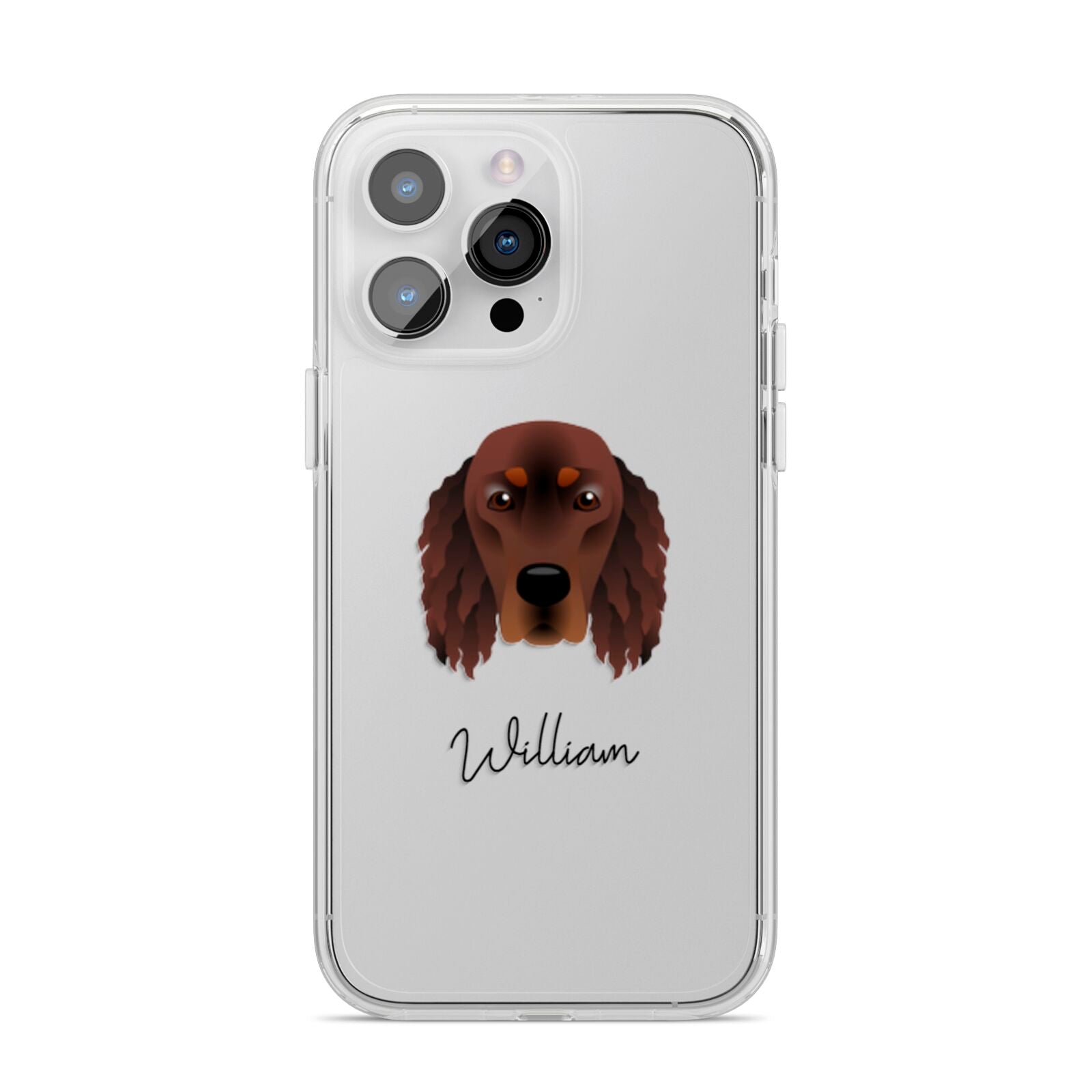 Gordon Setter Personalised iPhone 14 Pro Max Clear Tough Case Silver