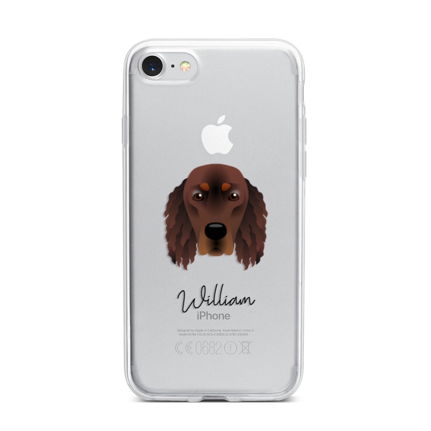 Gordon Setter Personalised iPhone 7 Bumper Case on Silver iPhone