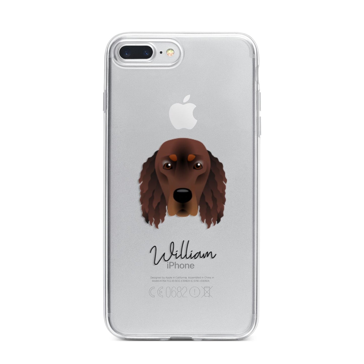 Gordon Setter Personalised iPhone 7 Plus Bumper Case on Silver iPhone