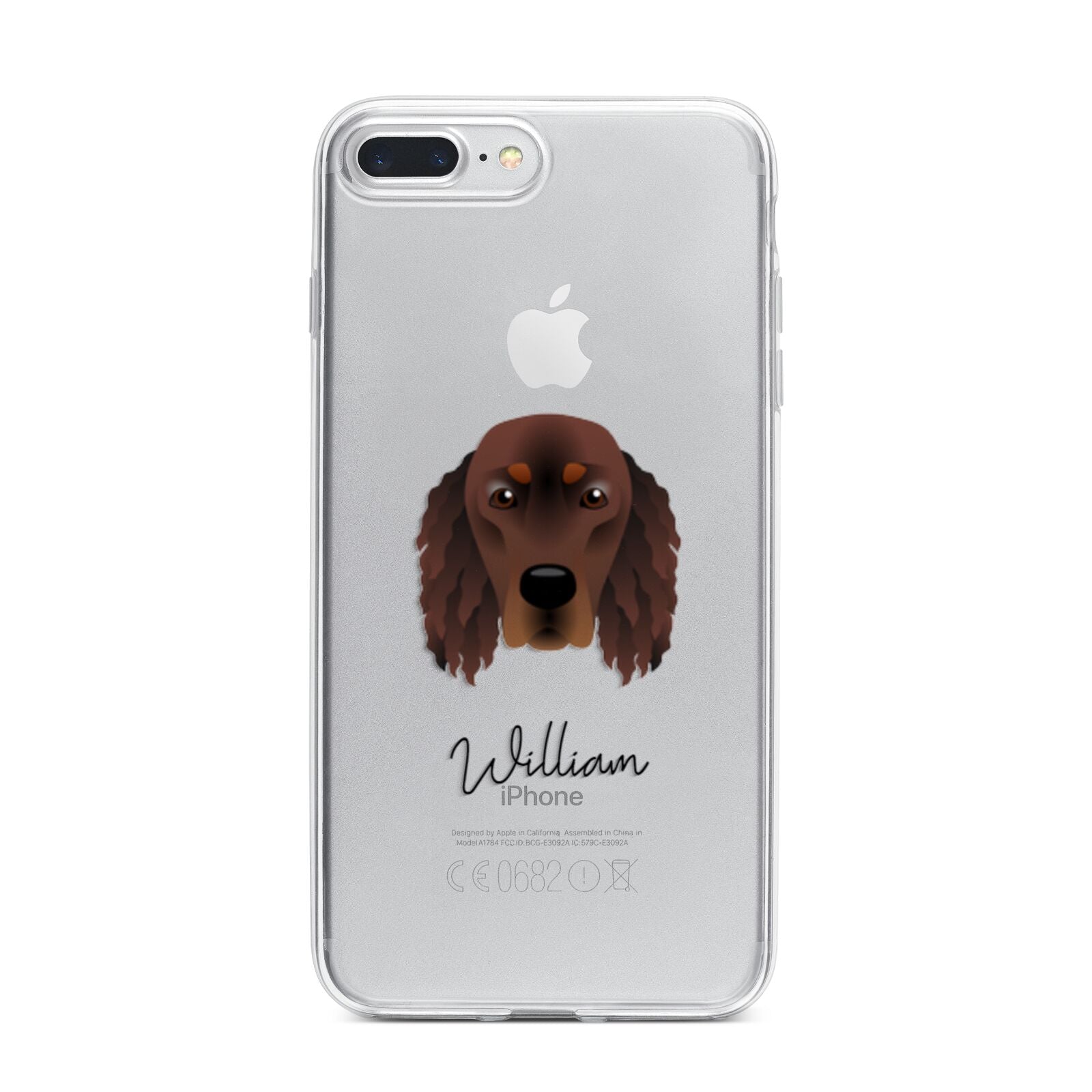Gordon Setter Personalised iPhone 7 Plus Bumper Case on Silver iPhone
