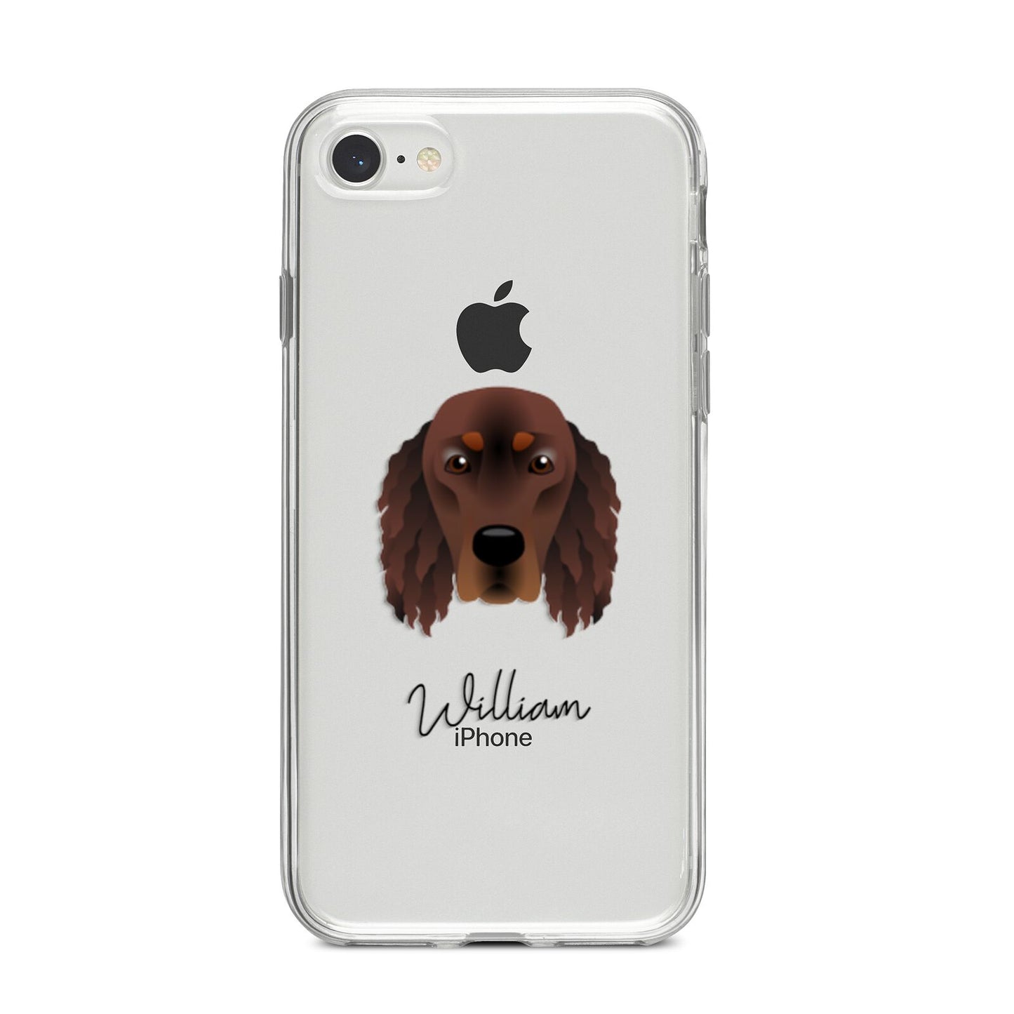 Gordon Setter Personalised iPhone 8 Bumper Case on Silver iPhone