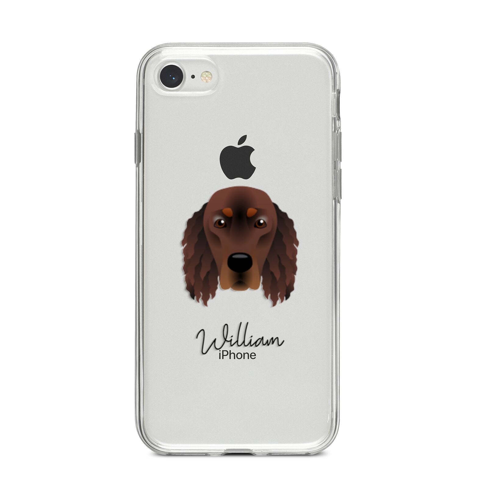 Gordon Setter Personalised iPhone 8 Bumper Case on Silver iPhone