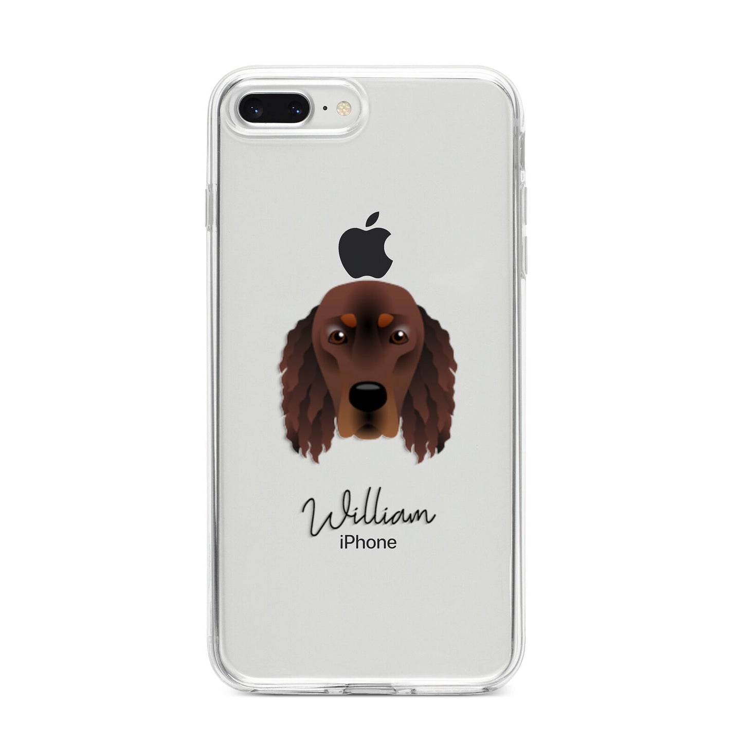 Gordon Setter Personalised iPhone 8 Plus Bumper Case on Silver iPhone