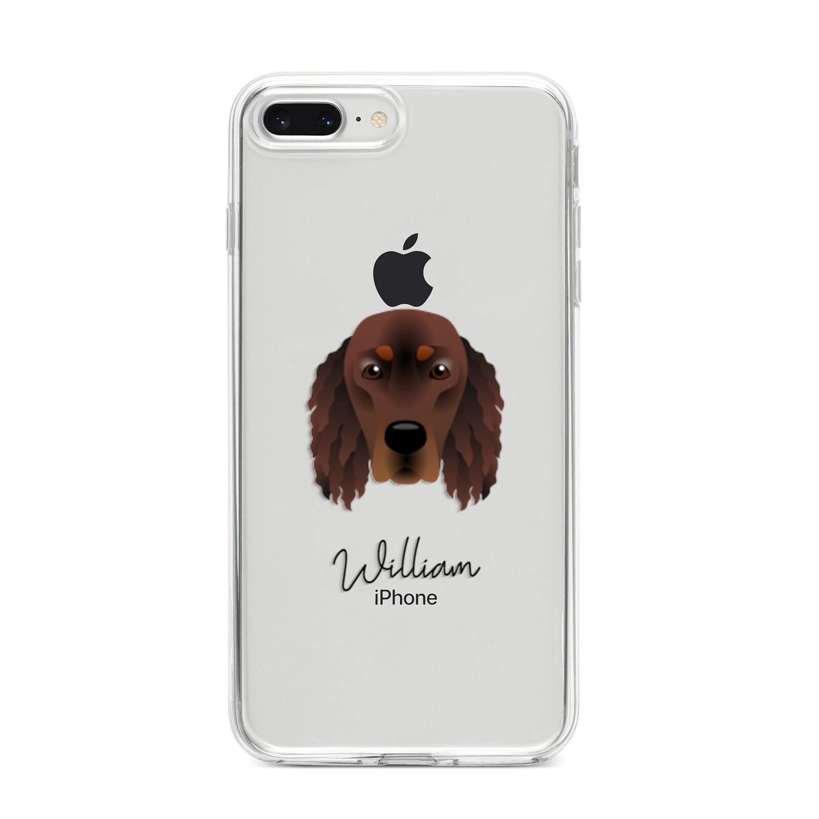 Gordon Setter Personalised iPhone 8 Plus Bumper Case on Silver iPhone