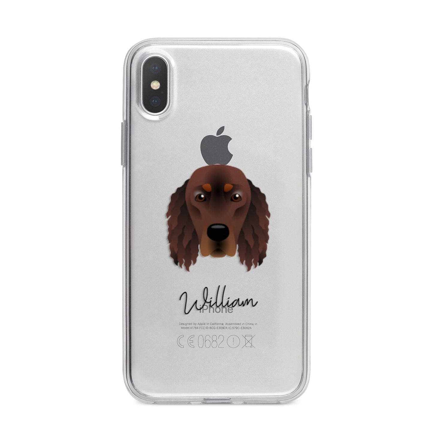 Gordon Setter Personalised iPhone X Bumper Case on Silver iPhone Alternative Image 1