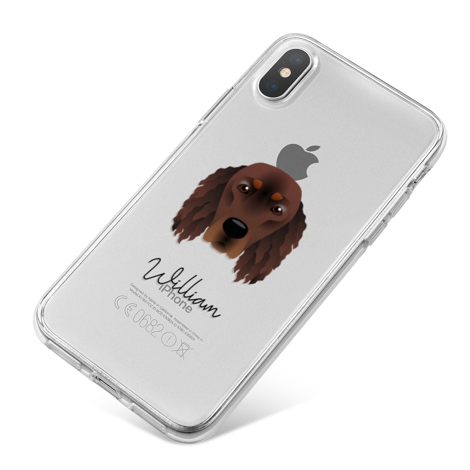 Gordon Setter Personalised iPhone X Bumper Case on Silver iPhone