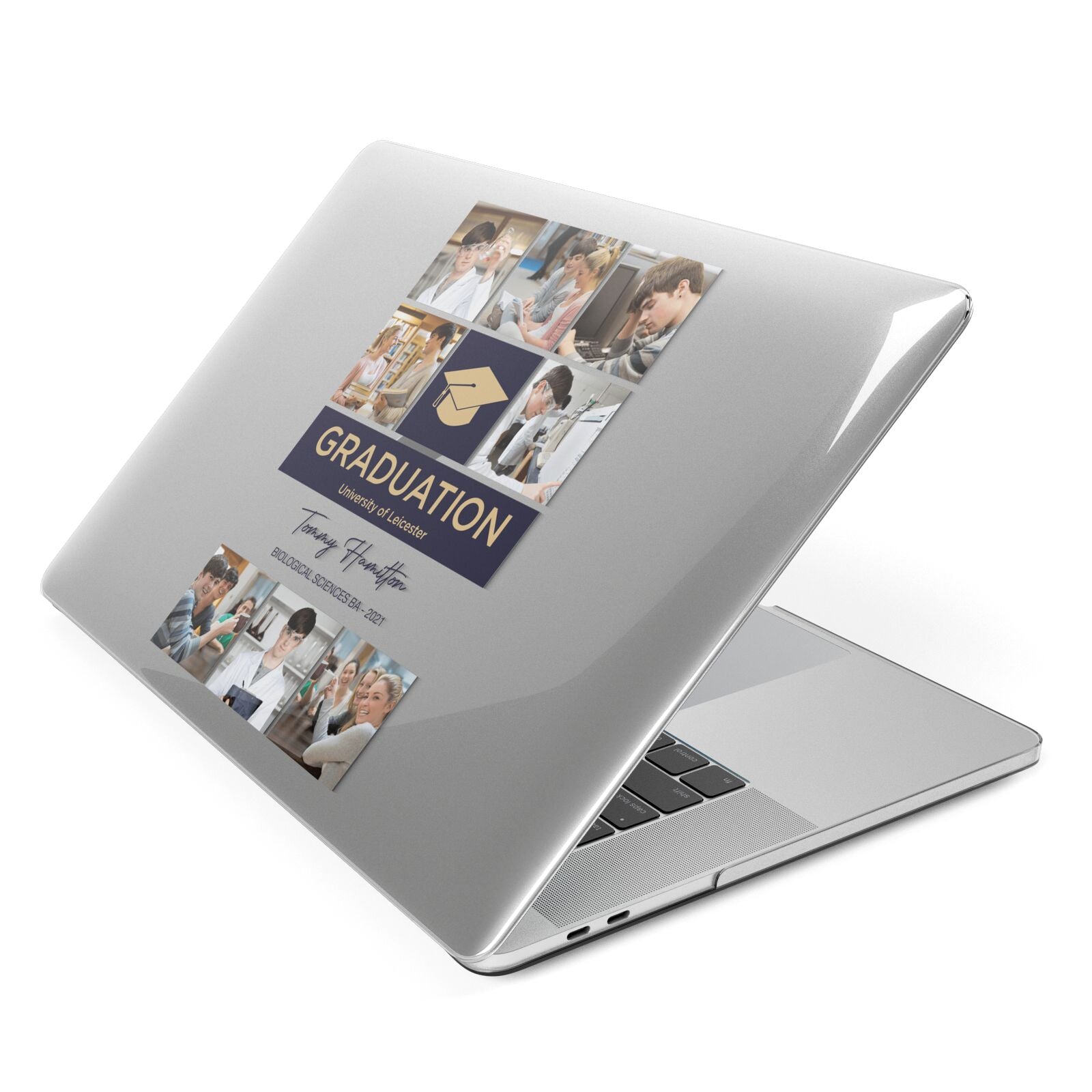 Graduation Personalised Photos Apple MacBook Case Side View