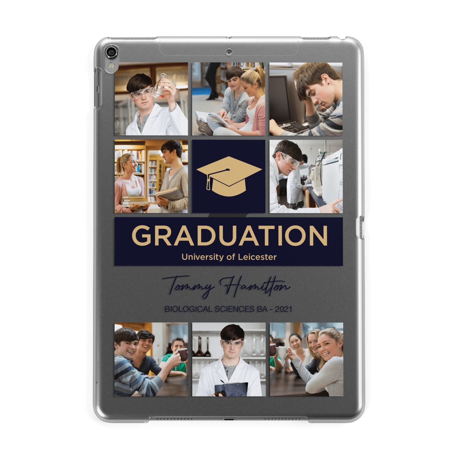 Graduation Personalised Photos Apple iPad Grey Case