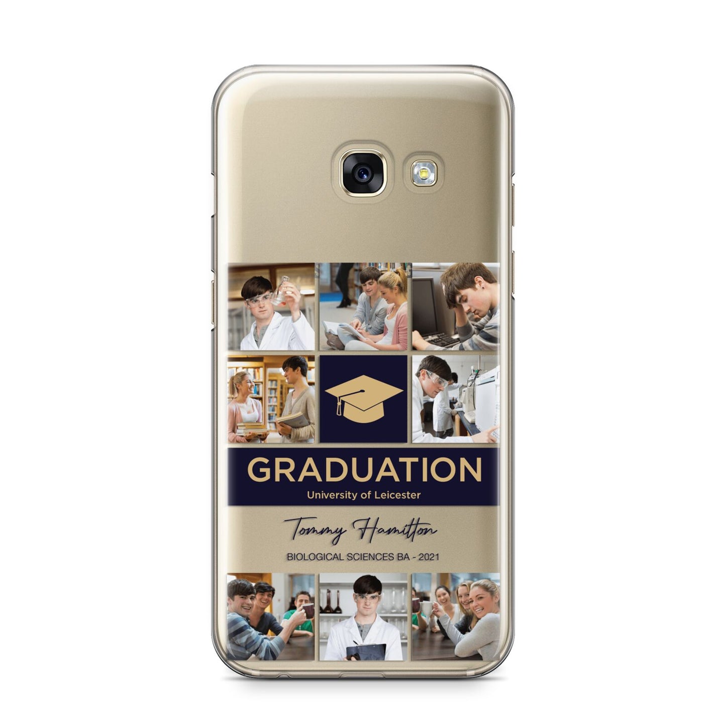 Graduation Personalised Photos Samsung Galaxy A3 2017 Case on gold phone